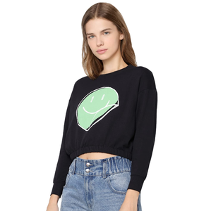 เสื้อสเวตเตอร์แขนยาวของผู้หญิงมีฮู้ดคอกลมทรงโอเวอร์ไซส์ผ้าถักสำหรับฤดูหนาว - Product Image 3