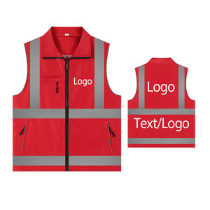 Chaleco de Seguridad Reflectante Fluorescente de Alta Visibilidad, Uniforme de Trabajo de Poliéster, Logotipo Personalizado, Cremallera, Chaleco para Personal de Supermercado - Product Image 4