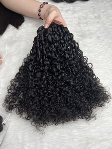 Extensiones de Cabello al por Mayor, Cabello Rizado Birmano, Cabello Remy Negro Natural, Calidad 10A, Trama de Piel, Trama Única, Cabello 100% Humano - Product Image 2