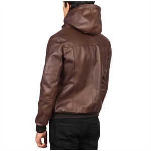 Veste en cuir de mouton et toile pour motard, design optimal, personnalisée avec patchwork matelassé, pour l'hiver et les activités de plein air - Product Image 5