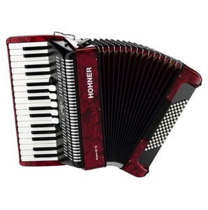 BONNE AFFAIRE pour l'accordéon Hohner Bravo III 72 avec soufflet noir rouge ORIGINAL NEUF - Product Image 1