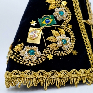 Manto de terciopelo bordado a mano con hilo de oro para la Virgen de Aparecida, estatuilla religiosa de la Virgen María, vestimenta. - Product Image 3
