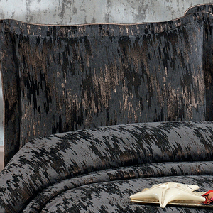 Guzide Riva Stella Anthracite <b>Grey</b> 4-Piece Customized Classic Luxury Home <b>Bedspread</b> Set 100% Chenille Organic Woven Striped Wash - Product Image 2