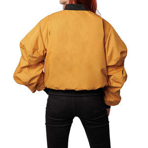 แจ็คเก็ตบอมเบอร์สำหรับผู้หญิง2024คอปกตั้งทำจากไนลอนซับในผ้าฝ้ายระบายอากาศได้ดี - Product Image 2