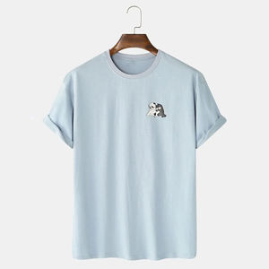 T-shirts pour hommes en polyester/coton de haute qualité, respirants, à séchage rapide, tissu de 220 g, coupe classique, personnalisables, jaunes, en vrac - Product Image 1