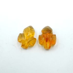 Paire de pierres précieuses en citrine naturelle sculptées en vrac - Product Image 2