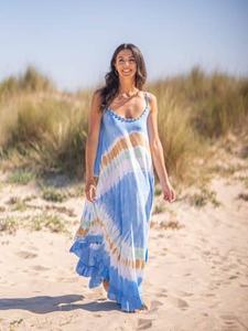 Caftan exclusif brodé de fleurs pour filles 100% coton Vêtements de fête décontractés respirants durables avec tour de taille naturel pour adultes - Product Image 2