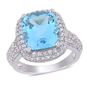 Bague de fiançailles couleur bleu fantaisie coussin taille émeraude laboratoire cultivé en or blanc 18 carats bague CVD diamant IGI certifié et poli - Product Image 1