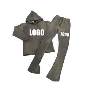 Conjunto personalizado de chándal lavado ácido para hombre 100% algodón Sun Fade pantalla impresa con capucha pantalones de chándal con capucha peso pesado Sun Fade Hoodie - Product Image 1