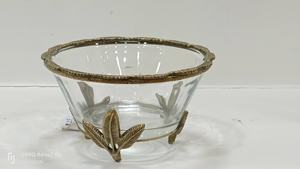 Designed Metal <b>Serving</b> <b>Bowl</b> With Leaf Stand Tabletop Decor High Quality Metallic Essential Kitchenware for Home and Hotels - Product Image 5