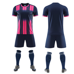 Venta caliente conjunto de camisetas de fútbol lisas logotipo personalizado camisetas de fútbol de moda 100% poliéster cómodo uniforme de fútbol desgaste - Product Image 5