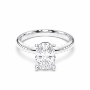 Anillo de compromiso solitario de corte ovalado de 1,98 quilates, Juego de puntas de diamante cultivadas en laboratorio, hecho en plata para mujer - Product Image 5