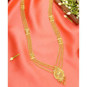 Collar de Perlas con Baño de Oro de 18K Sanskriti Glow para Mujer, Cadena de Cuerda Moderna, Joyería para Bodas - Product Image 1
