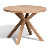 Ensemble de table et chaises en teck de qualité supérieure, finition rustique blanchie, pour restaurant moderne, café, terrasse extérieure, centre commercial, école