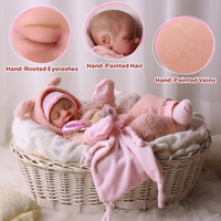 Poupées reborn Babeside de 20 pouces, fille plus âgée endormie, avec corps en tissu doux et détails peints à la main