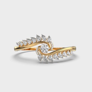 IGI Certified Lab Grown Round & Pear Diamond Floral Swirl Bangle Bracelet in 14K Yellow / White / Rose Gold - Product Image 1