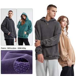 Custom Winter Waterproof Fleece 430g Unisex Hoodies Wholesale Loose Fit Pullover Custom Logo Printing Embroidery Casual - Product Image 2