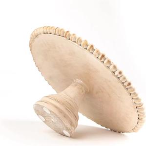 Soporte de pastel de madera de lujo de calidad superior con pulido de madera natural Forma redonda Diseño moderno de alta calidad para servir postre de pastel - Product Image 1