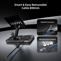 Cargador Inalámbrico Multifunción 3 en 1, Soporte Plegable para Portátil con Cables Retráctiles para iPhone, iPad, Reloj y Auriculares