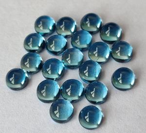 Topacio azul suizo natural, cabujón redondo de 3mm, Topacio Azul suizo suelto redondo - Product Image 5