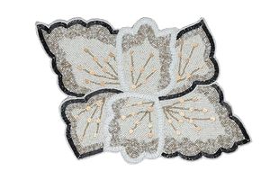 Set de table en satin perlé fait à la main Set de table Royal Look Hotel Restaurant Table décorative Cadeau d'utilisation comprenant des tapis Tampons - Product Image 6