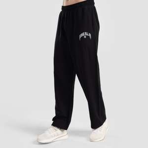 Pantalon évasé noir surdimensionné 2.0, taille XL, pantalon de jogging ample, logo personnalisable, bande latérale, plis décoratifs, 100% coton coloré - Product Image 1