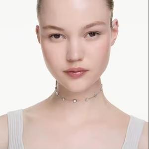 Collar con colgante versátil Cristales de corte redondo de doble cara Joyería de cadena ajustable de plata para colecciones de mujeres - Product Image 2