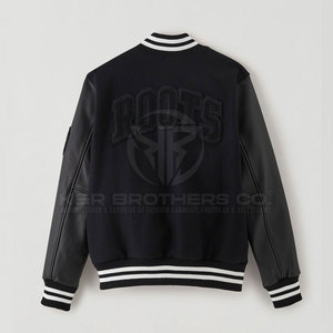 Premium Men Varsity <b>Jacket</b> <b>Leather</b> Sleeves Durable <b>Retro</b> Letterman Outerwear for Winter Casual Wear - Product Image 2