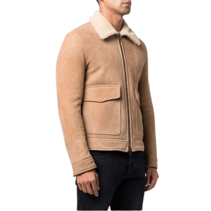 2025 Top Selling <b>Men</b> Winter Winter Fashion Pure Leather <b>Jacket</b> Waterproof Turn Down Collar Bomber <b>Jacket</b> Designer Casual - Product Image 3