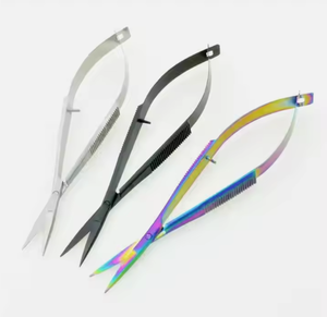 Micro tijera, instrumentos oftálmicos para ojos, Micro tijeras de resorte para recortador de pestañas profesional, tijeras de resorte de 10cm - Product Image 4