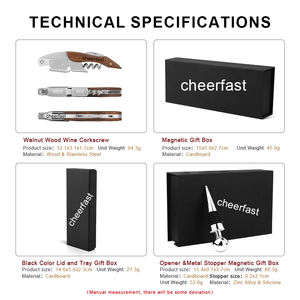 Ouvre-bouteille en bois de noyer de <span class=keywords><strong>marque</strong></span> personnalisée, éliminez le film, tire-bouchon en bois, boîte cadeau pour serveurs, barman et usage domestique - Product Image 3