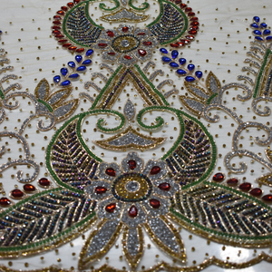 Tissu de dentelle de luxe dentelle cristal paillettes mariée broderie mariage Tulle maille paillettes dentelle tissu - Product Image 3