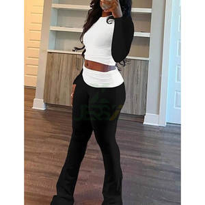 Conjunto Deportivo de Dos Piezas para Mujer, Estilo Vintage, Bordado, Personalizable, 100% Algodón, Impermeable, Cómodo, Elegante, para Uso Diario - Product Image 3