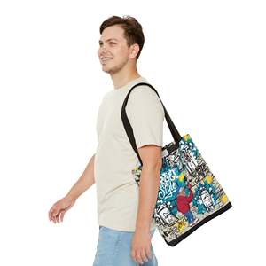 Borsa tote da strada per artisti graffiti, ricamo personalizzato, leggera, resistente, con cerniera, colore unico, riutilizzabile, in poliestere e cotone - Product Image 3