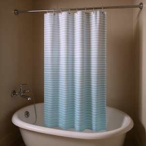 Cortina de ducha de tela ORIZZONTI Celeste TTE 1301 1230 (120x200cm) para Gedy, diseño elegante para su baño - Product Image 3