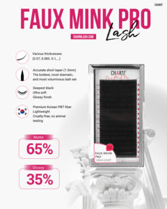 Charmlash Extensions de cils en plateau, vente en gros, extensions de cils en cachemire, plateau d'extensions de cils, fournitures, soie, noir mat foncé, vison - Product Image 4