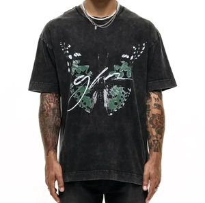 เสื้อยืดคอกลมแนววินเทจแบบว่างเปล่าสำหรับฤดูร้อนเสื้อยืด100% ผ้าฝ้ายเฮฟวี่เวตไซส์ใหญ่พิเศษ250แกรมสำหรับซักกรด - Product Image 1