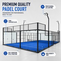 Lapangan Padel Panoramic Profesional 2026 20x10m Lapangan Tenis Luar Ruangan dengan Kaca Tempered 12mm dan Rumput Standar WPT