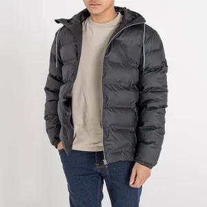 Chaqueta Acolchada Impermeable Azul Marino Personalizada, Unisex, Cortavientos, con Cierre de Cremallera, Cuello Alto, Estilo Casual, Gruesa, de Poliéster - Product Image 2