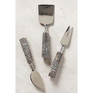 Ensemble de fromage de luxe en acier inoxydable 3 pièces en argent avec conception de poignée unique Couverts royaux de haute qualité pour la maison de mariage - Product Image 3