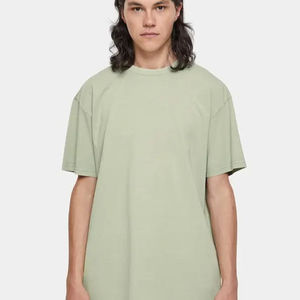 Camiseta de lavado ácido para hombre 100% algodón pesado de gran tamaño Vintage Streetwear logotipo personalizado impresión sólido de talla grande de alta calidad - Product Image 1