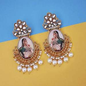 Kriaa padmavati Inspired kundan หินห้อยต่างหูชุบทอง1315112เครื่องประดับแฟชั่น - Product Image 1