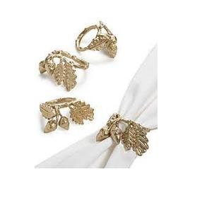 ที่วางผ้าเช็ดปากทรงใบไม้ดีไซน์,อุปกรณ์ตกแต่งโต๊ะงานแต่งงานแหวนผ้าเช็ดปากทำจากโลหะทองโบราณ - Product Image 3