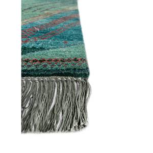 Manchaha Green Hand Knotted Wool Bamboo Silk <b>Rugs</b> 9x12 Rectangle Kilim Geometric for Home Entryway <b>Bedside</b> Hallway-Model - Product Image 4