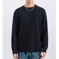 Vêtements coréens pour hommes sans logo, pull à col rond pour hommes, sweat-shirt à col rond, pull en tricot pour hommes