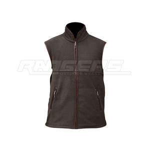 <b>Mens</b> Fleece <b>Vest</b> Full zipper Thick Winter Sleeveless Jacket Outdoor Warm Breathable Wholesale Brown Fleece <b>Vest</b> - Product Image 1
