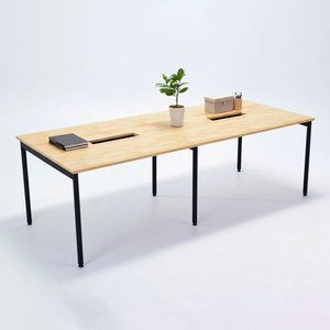 Contemporary Minimalist 240x120cm Conference <b>Table</b> with Steel <b>Legs</b> and <b>Adjustable</b> MFC Top - Product Image 1