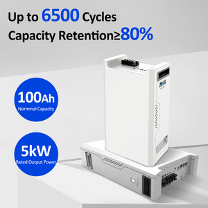 Batterie lithium-ion de remplacement RND 5 kWh 51,2 V 100 Ah, système de stockage d'énergie solaire mural empilable et séparé - Product Image 3
