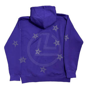 Sudadera con capucha de diamantes de imitación para hombre con estilo con detalles de brillo y aspecto de hombro caído Sudadera con capucha de diamantes de imitación para hombre con gráfico en negrita - Product Image 6