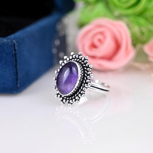 Bague en améthyste, bijoux pour femmes, style bohème, bijoux en argent 925, bague tendance faite à la main, cadeau pour elle - Product Image 3